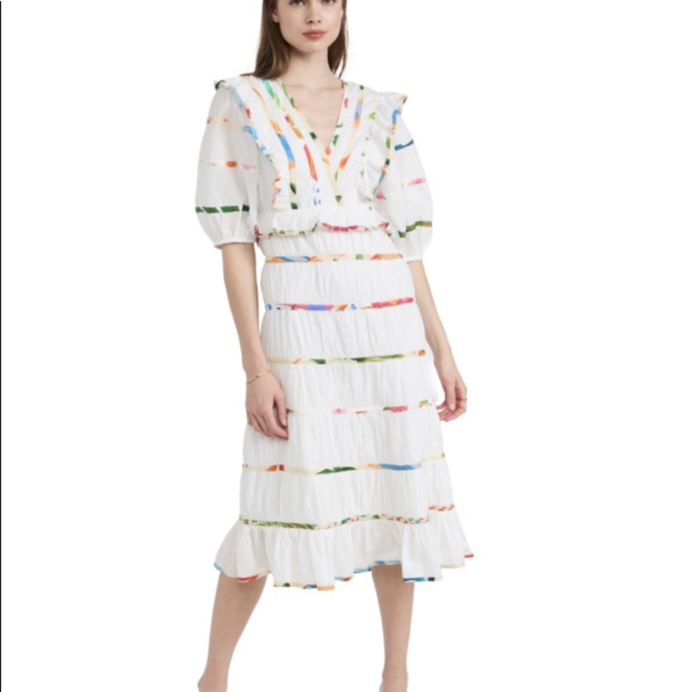 NWT Farm Rio Mixed Print White dress